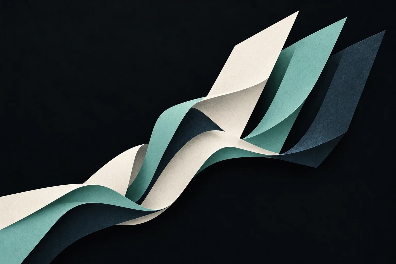 Layered sound forms separating into three clear planes